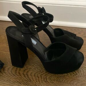 PRADA Black Suede Heels